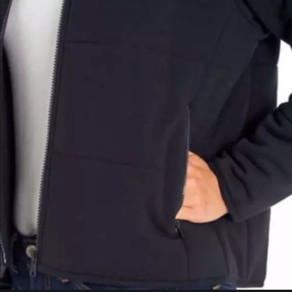 Three Dots Black Relaxed Fit Mock Collar Quilted Knit Jacket Womens Sz Small NWT - Picture 3 of 7